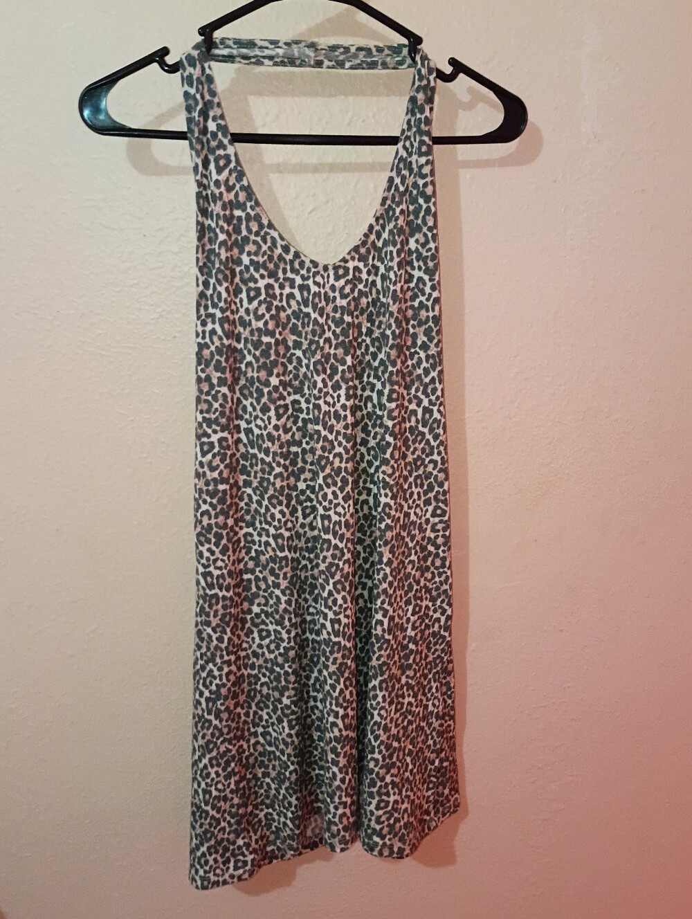 American Eagle Size Large Leopard Print Halter Dress